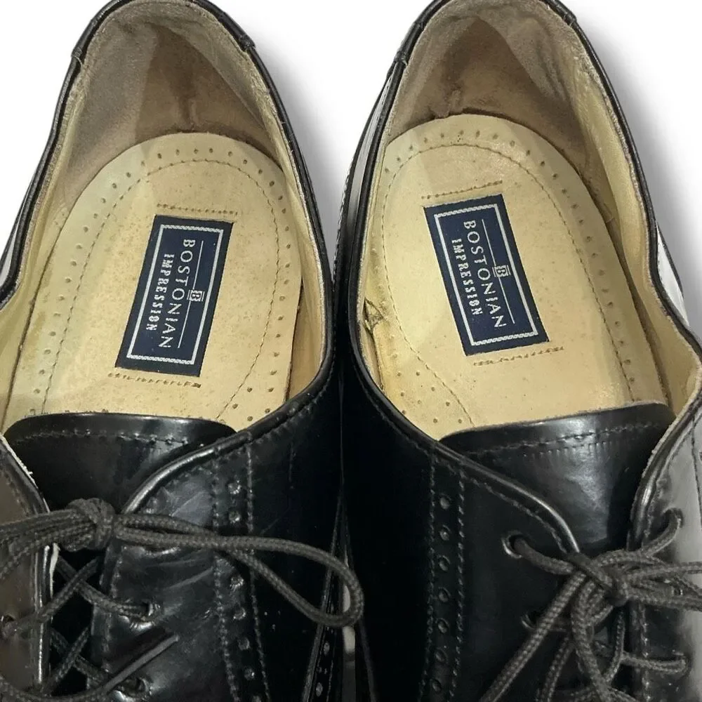 Bostonian Impression Black Wingtip Oxford Leather Dress Shoes